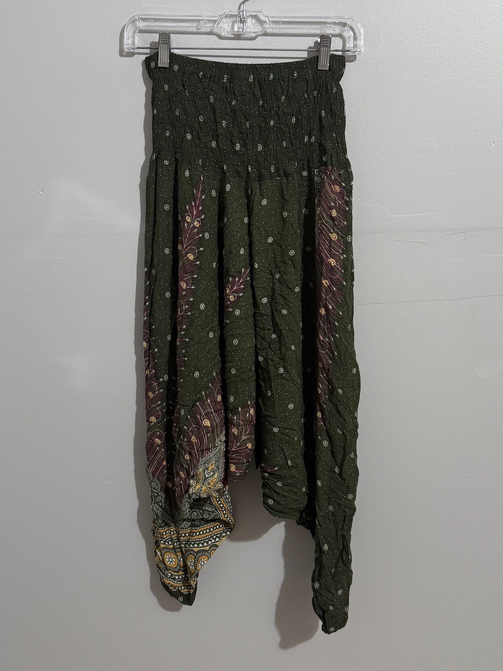 Womens Boho Harem Pants Patchwork Paisley Smocked Waist Festival Hippie Small - Picture 3 of 8